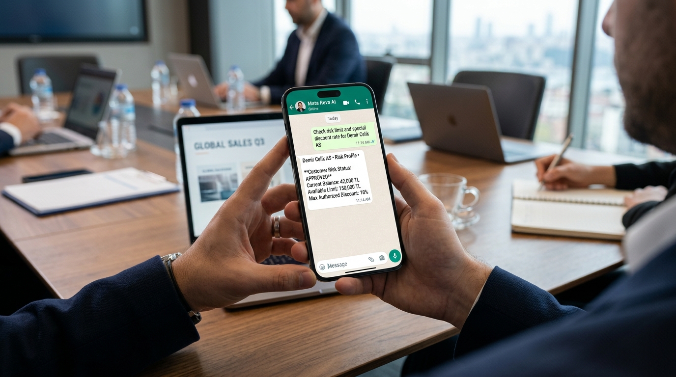 Field Sales Representative Querying Customer Risk Limit on WhatsApp